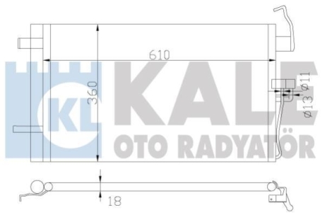 HYUNDAI радіатор кондиціонера Coupe,Elantra 00- Kale 379400 (фото 1)