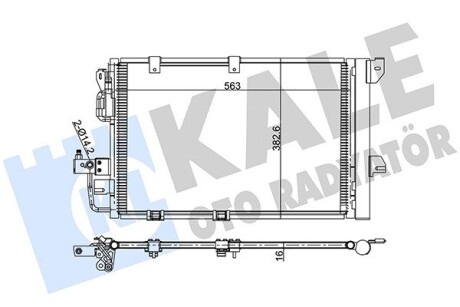 OPEL Радіатор кондиціонера (конденсатор) з осушувачем Astra G, Zafira A Kale 381900