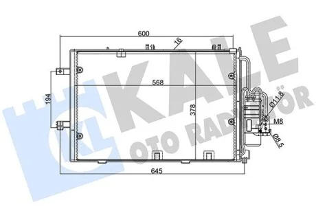 KALE OPEL Радиатор кондиционера Combo Tour,Corsa C Kale 382000