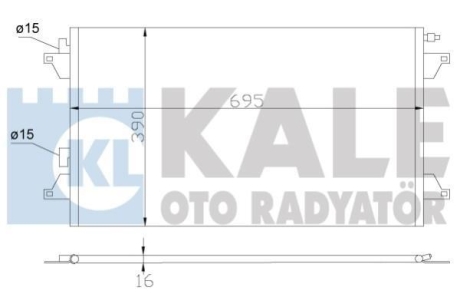 RENAULT Радіатор кондиціонера (конденсатор) Laguna I/II 99-, Vel Satis 02- Kale 382500