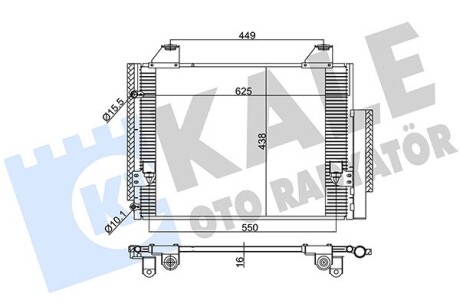 TOYOTA Радіатор кондиціонера (конденсатор) з осушувачем Hilux VII 05- Kale 383500