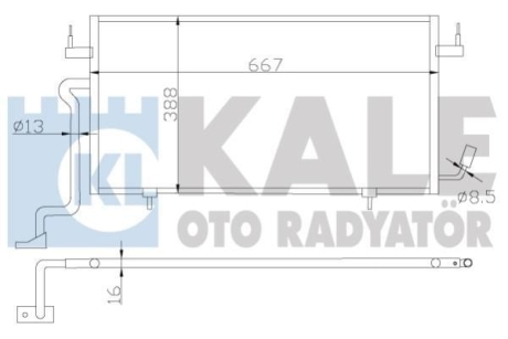 CITROEN Радіатор кондиціонера (конденсатор) Berlingo, Xsara, Peugeot Partner 1.8D/1.9D 98- Kale 385500 (фото 1)