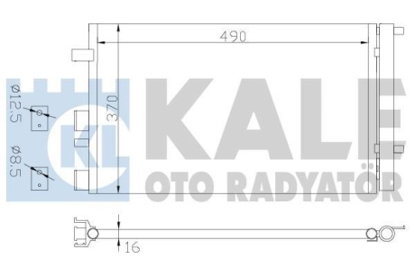 HYUNDAI Радіатор кондиціонера (конденсатор) з осушувачем i20 08- Kale 386500 (фото 1)