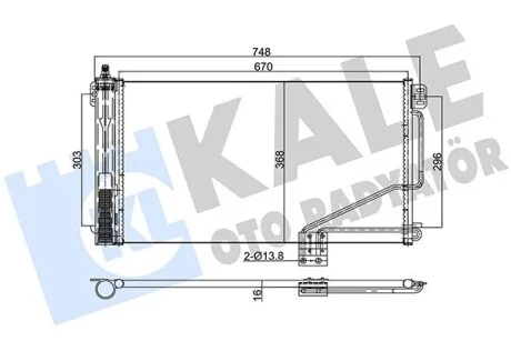 KALE DB Радіатор кондиціонера (конденсатор) з осушувачем W203 00- Kale 387800