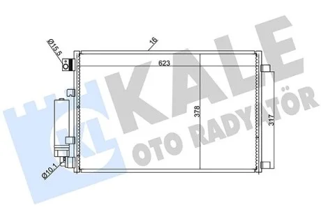 KALE NISSAN Радіатор кондиціонера (конденсатор) без осушувача Qashqai 1.6/2.0 07- Kale 388600