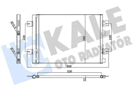 Радиатор кондиционера Dacia Duster, Logan, Logan Mcv, Logan Express KALE OTO RADYATOR Kale 389300