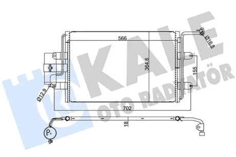 KALE VW Радіатор кондиціонера Audi A3, Skoda Octavia II, SuperB, Caddy III,Golf V,VI, Touran Kale 390600