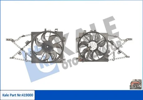 KALE OPEL Вентилятор радиатора Vectra B 1.6/2.6 95- Kale 419000
