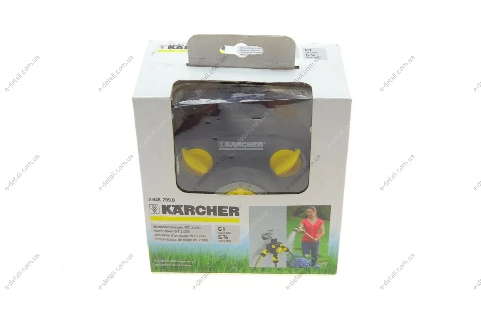 Таймер для полива WT 2 + распределитель 3-х канальный G1 с переходником G3/4 KARCHER 2.645-209.0 (фото 1)