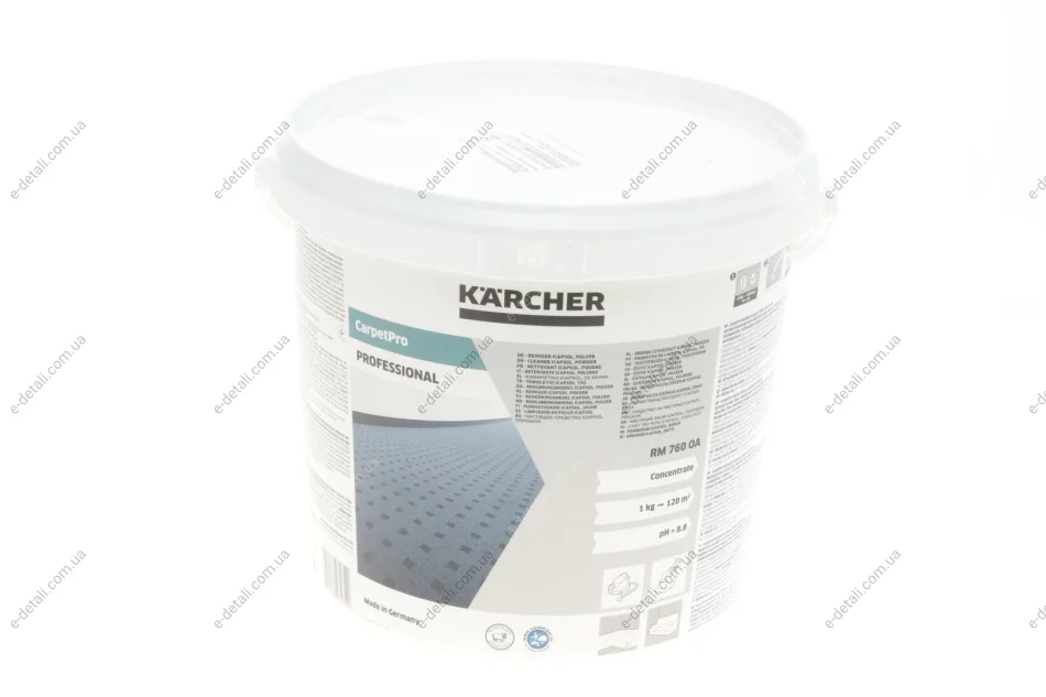 Средство для чистки ковров порошковое CarpetPro RM 760 (10kg)(Puzzi 10/1 /10/2 /30/4) KARCHER 62958470 (фото 1)