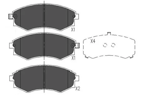 PARTS HYUNDAI Тормозн.колодки передн.Lantra,Sonata II,III,SsangYong Korando,Musso 88- KAVO KBP-3027