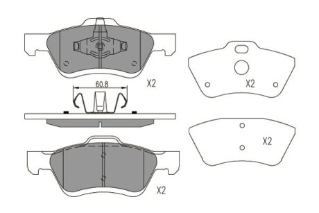 PARTS MAZDA Гальмівні колодки передн. TRIBUTE 04-, FORD MAVERICK 01- KAVO KBP-4564