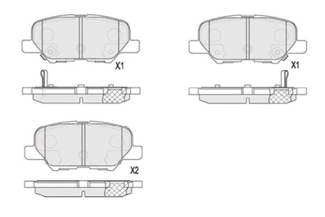 Комплект тормозных колодок PARTS KAVO KBP-5551 (фото 1)