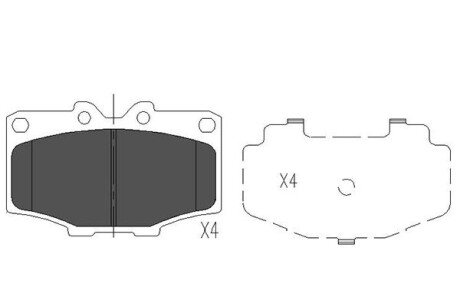 PARTS TOYOTA гальмівні колодки передн. Land Cruiser -96 KAVO KBP-9028 (фото 1)