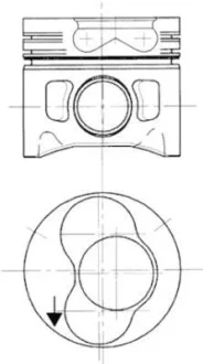 Поршень, комплект VW 1,9TD 1Z 1-2 цилиндр KOLBENSCHMIDT 94427720