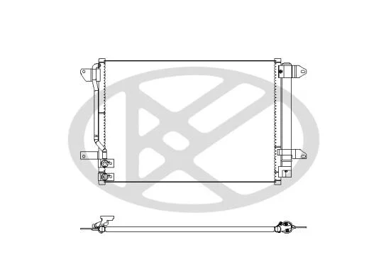 Радіатор кондиціонера (Jetta USA кольца) KOYORAD CD451408 (фото 1)
