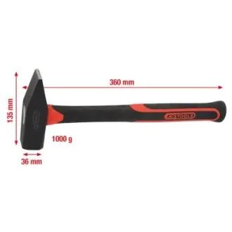Слюсарний молоток з рукояткою з фібергласу 1000 гр KS TOOLS 142.1401