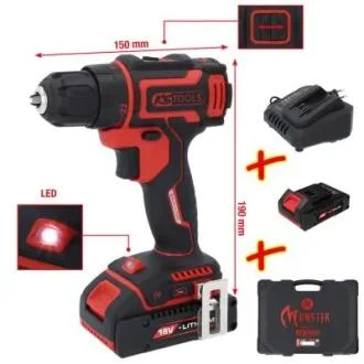 Акумуляторний дрель-гайковерт eMONSTER, 4 предмета KS TOOLS 515.6400