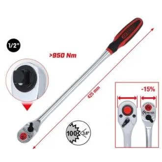 Тріскачка 1/2" подовжена 100 зубців KS TOOLS 935.1295