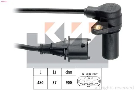 Датчик р/вала, к/вала (аналог EPS 1.953.631/Facet 9.0631) KW 453 631