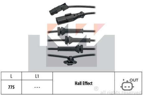 Датчик ABS (аналог EPS 1.960.055/Facet 21.0055) KW 460 055