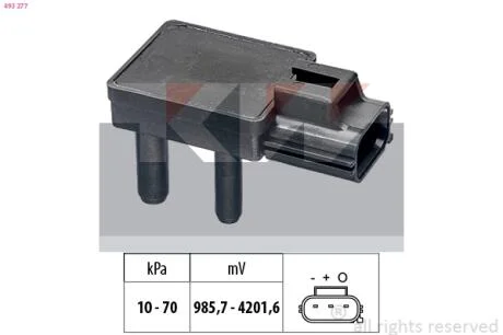 Датчик тиску вихлопних газів (аналог EPS 1.993.277/Facet 10.3277) KW 493 277