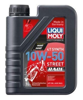 LM 1л RACING SYNTH 4T 10W-50 масло мотор. 4-такт. синт. для мотоциклів LIQUI MOLY 1502 (фото 1)