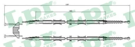 Трос ручного тормоза LPR C0549B