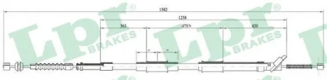 Трос ручного тормоза LPR C0874B