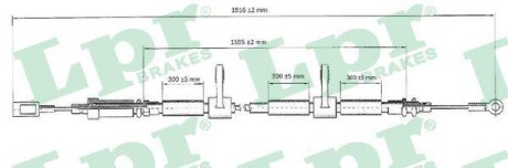 Трос ручного тормоза LPR C0985B