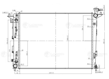 Радіатор охолодження Sportage III (10-)/iX35 (10-) 2.0i/2.4i AT (Словаччина)) (635*478*16) LUZAR LRc 081S5
