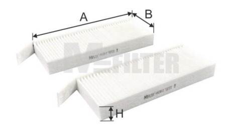Фильтр салона Peugeot 308 13- (к-кт 2 шт.)) M-FILTER K 9199-2