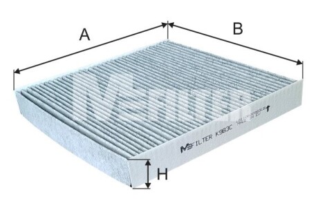 Фільтр салона вугільний M-FILTER K983C