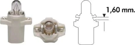Автолампа Magneti Marelli B2,4W B8,3d 2 W прозрачная MAGNETI MARELLI 002051000000