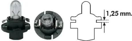 Автолампа Magneti Marelli B2,4W BX8,4d 1,2 W прозрачная MAGNETI MARELLI 002053000000