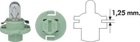 Автолампа Magneti Marelli B2,4W BX8,4d 2 W прозрачная MAGNETI MARELLI 002053100000