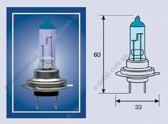 Лампа накаливания H7 12V 55W PX26d BLUE LIGHT (выр-во Magneti Marelli) MAGNETI MARELLI 002603100000 (фото 1)