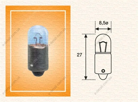 Автолампа Magneti Marelli T4W BA9s 4 W прозрачная MAGNETI MARELLI 002893100000 (фото 1)
