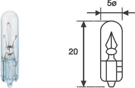 Лампа розжарювання T5 12V 1,2W W2x4,6d MAGNETI MARELLI 003721100000