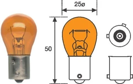 Автолампа Magneti Marelli PY21W BAU15s 21 W оранжевая MAGNETI MARELLI 008507100000