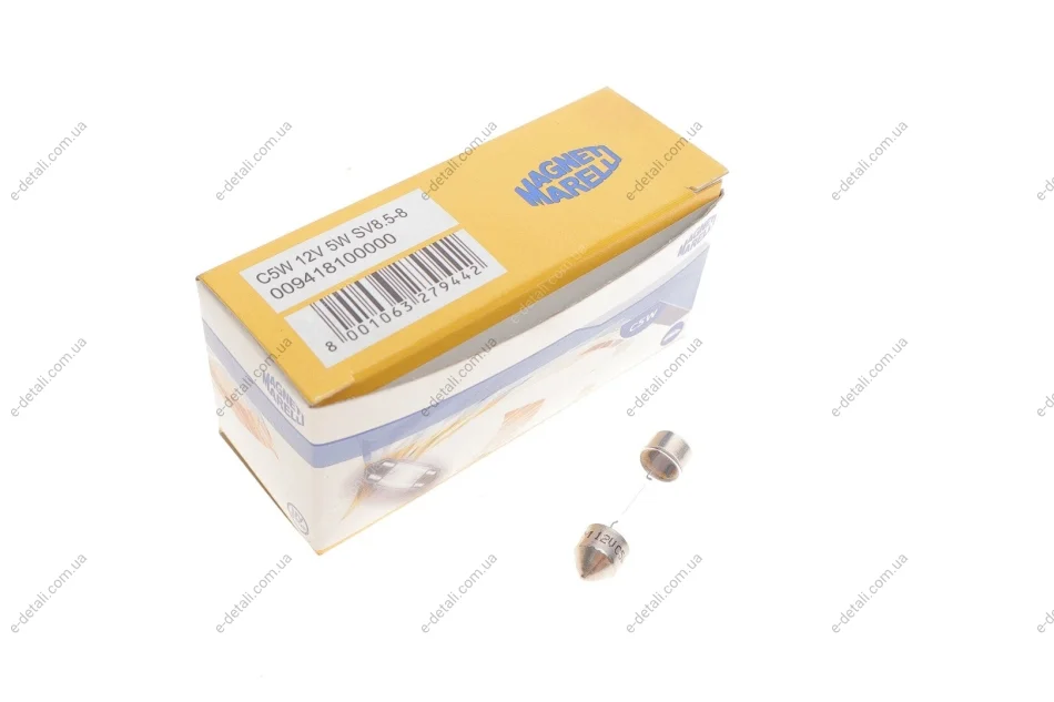 Лампа допоміжн. освітлення C5W 12V 5W SV8.5-8 (вир-во Magneti Marelli) MAGNETI MARELLI 009418100000 (фото 1)