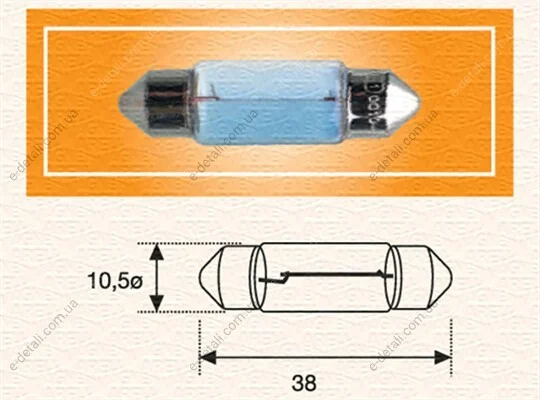 Автолампа Magneti Marelli B2,4W SV8,5-8 10 W прозрачная MAGNETI MARELLI 009462100000 (фото 1)