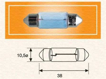 Автолампа Magneti Marelli B2,4W SV8,5-8 10 W прозрачная MAGNETI MARELLI 009462100000