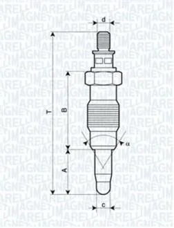Свічка розжарювання ESCORT,FIESTA, MONDEO [] MAGNETI MARELLI 062900008304