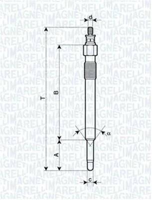 Свічка розжарювання LAND ROVER DEFENDER,DISCOVERY,RANGE ROVER I,II [] MAGNETI MARELLI 062900020304 (фото 1)