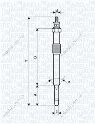 Свічка розжарювання FORD FOCUS 2.0 [] MAGNETI MARELLI 062900049304 (фото 1)