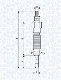 Свеча накаливания MAGNETI MARELLI 062900064304