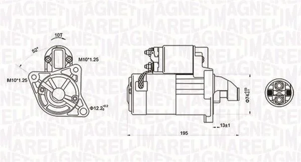 MAZDA Стартер 323 VI 98-, 626 IV 91-, PEUGEOT MAGNETI MARELLI 063721096010 (фото 1)