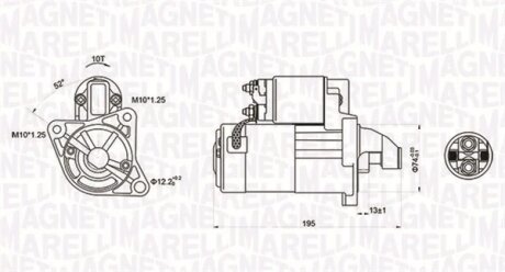 MAZDA Стартер 323 VI 98-, 626 IV 91-, PEUGEOT MAGNETI MARELLI 063721096010