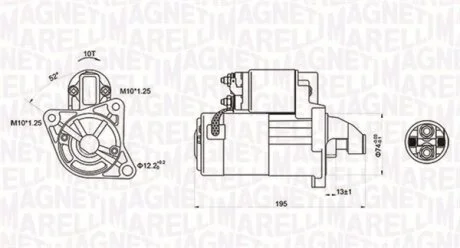 MAZDA Стартер 323 VI 98-, 626 IV 91-, PEUGEOT MAGNETI MARELLI 063721096010